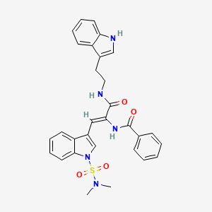 (2Z)-3-[1-(Dimethylsulfamoyl)-1H-indol-3-YL]-N-[2-(1H-indol-3-YL)ethyl]-2-(phenylformamido)prop-2-enamide