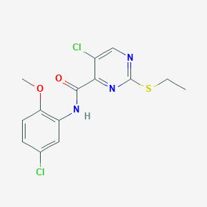 5-chloro-N-(5-chloro-2-methoxyphenyl)-2-(ethylsulfanyl)pyrimidine-4-carboxamide