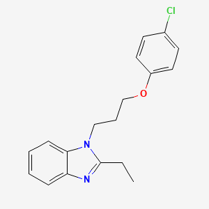 molecular formula C18H19ClN2O B11420700 1-[3-(4-chlorophenoxy)propyl]-2-ethyl-1H-benzimidazole 