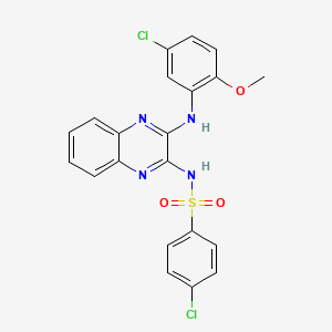 4-chloro-N-{3-[(5-chloro-2-methoxyphenyl)amino]quinoxalin-2-yl}benzenesulfonamide