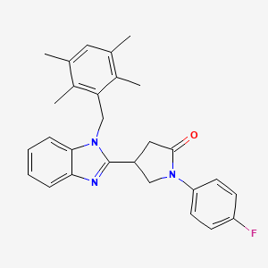 1-(4-fluorophenyl)-4-[1-(2,3,5,6-tetramethylbenzyl)-1H-benzimidazol-2-yl]pyrrolidin-2-one