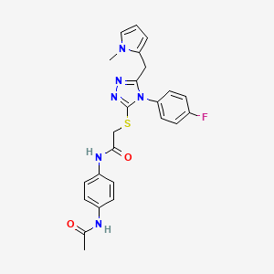 N-(4-acetamidophenyl)-2-((4-(4-fluorophenyl)-5-((1-methyl-1H-pyrrol-2-yl)methyl)-4H-1,2,4-triazol-3-yl)thio)acetamide