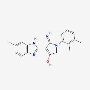 molecular formula C20H20N4O B11420753 5-Amino-1-(2,3-dimethylphenyl)-4-(6-methyl-1H-1,3-benzodiazol-2-YL)-2,3-dihydro-1H-pyrrol-3-one 