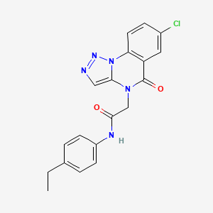 molecular formula C19H16ClN5O2 B11420767 2-{7-chloro-5-oxo-4H,5H-[1,2,3]triazolo[1,5-a]quinazolin-4-yl}-N-(4-ethylphenyl)acetamide 