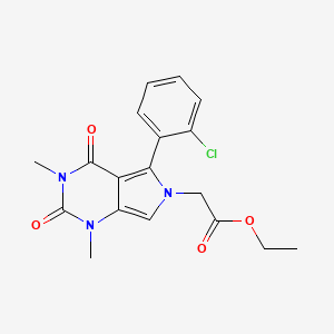 molecular formula C18H18ClN3O4 B11420775 ethyl [5-(2-chlorophenyl)-1,3-dimethyl-2,4-dioxo-1,2,3,4-tetrahydro-6H-pyrrolo[3,4-d]pyrimidin-6-yl]acetate 