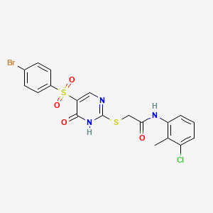 2-((5-((4-bromophenyl)sulfonyl)-6-oxo-1,6-dihydropyrimidin-2-yl)thio)-N-(3-chloro-2-methylphenyl)acetamide