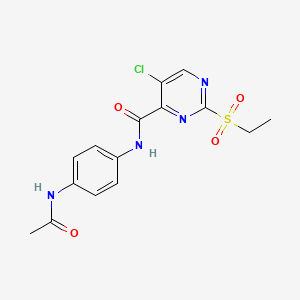 N-[4-(acetylamino)phenyl]-5-chloro-2-(ethylsulfonyl)pyrimidine-4-carboxamide