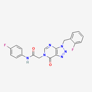 molecular formula C19H14F2N6O2 B11420790 2-(3-(2-fluorobenzyl)-7-oxo-3H-[1,2,3]triazolo[4,5-d]pyrimidin-6(7H)-yl)-N-(4-fluorophenyl)acetamide 