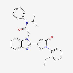 molecular formula C30H32N4O2 B11420791 2-{2-[1-(2-ethylphenyl)-5-oxopyrrolidin-3-yl]-1H-benzimidazol-1-yl}-N-phenyl-N-(propan-2-yl)acetamide 