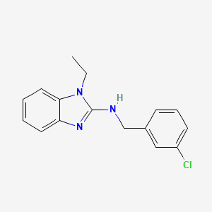 molecular formula C16H16ClN3 B11420801 N-(3-chlorobenzyl)-1-ethyl-1H-benzimidazol-2-amine 