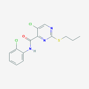 5-chloro-N-(2-chlorophenyl)-2-(propylsulfanyl)pyrimidine-4-carboxamide