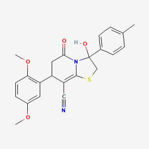 7-(2,5-dimethoxyphenyl)-3-hydroxy-3-(4-methylphenyl)-5-oxo-2,3,6,7-tetrahydro-5H-[1,3]thiazolo[3,2-a]pyridine-8-carbonitrile