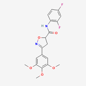 N-(2,4-difluorophenyl)-3-(3,4,5-trimethoxyphenyl)-4,5-dihydro-1,2-oxazole-5-carboxamide