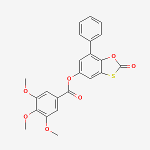 molecular formula C23H18O7S B11420829 2-Oxo-7-phenyl-1,3-benzoxathiol-5-yl 3,4,5-trimethoxybenzoate 