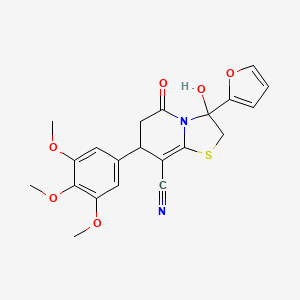 3-(furan-2-yl)-3-hydroxy-5-oxo-7-(3,4,5-trimethoxyphenyl)-2,3,6,7-tetrahydro-5H-[1,3]thiazolo[3,2-a]pyridine-8-carbonitrile