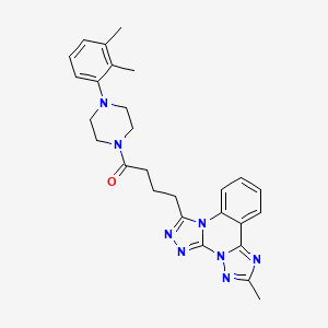 1-[4-(2,3-Dimethylphenyl)piperazin-1-yl]-4-{9-methyl-2,4,5,7,8,10-hexaazatetracyclo[10.4.0.0^{2,6}.0^{7,11}]hexadeca-1(16),3,5,8,10,12,14-heptaen-3-yl}butan-1-one