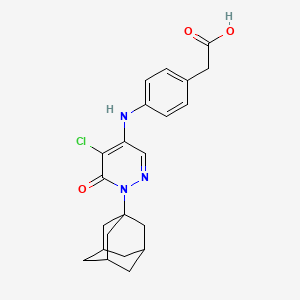 molecular formula C22H24ClN3O3 B11420864 2-(4-{[1-(Adamantan-1-YL)-5-chloro-6-oxo-1,6-dihydropyridazin-4-YL]amino}phenyl)acetic acid 