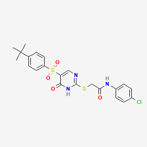 2-((5-((4-(tert-butyl)phenyl)sulfonyl)-6-oxo-1,6-dihydropyrimidin-2-yl)thio)-N-(4-chlorophenyl)acetamide