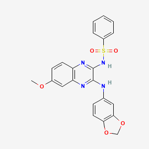 N-[3-(1,3-benzodioxol-5-ylamino)-6-methoxyquinoxalin-2-yl]benzenesulfonamide