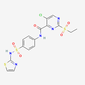 5-chloro-2-(ethylsulfonyl)-N-[4-(1,3-thiazol-2-ylsulfamoyl)phenyl]pyrimidine-4-carboxamide