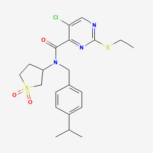 5-chloro-N-(1,1-dioxidotetrahydrothiophen-3-yl)-2-(ethylsulfanyl)-N-[4-(propan-2-yl)benzyl]pyrimidine-4-carboxamide