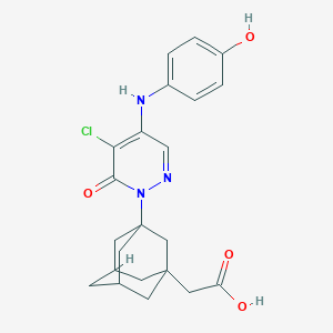 2-(3-{5-Chloro-4-[(4-hydroxyphenyl)amino]-6-oxo-1,6-dihydropyridazin-1-YL}adamantan-1-YL)acetic acid