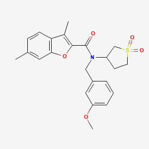 molecular formula C23H25NO5S B11420908 N-(1,1-dioxidotetrahydrothiophen-3-yl)-N-(3-methoxybenzyl)-3,6-dimethyl-1-benzofuran-2-carboxamide 