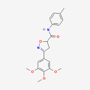 molecular formula C20H22N2O5 B11420918 N-(4-methylphenyl)-3-(3,4,5-trimethoxyphenyl)-4,5-dihydro-1,2-oxazole-5-carboxamide 