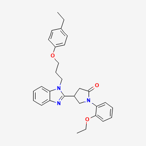 molecular formula C30H33N3O3 B11420922 1-(2-ethoxyphenyl)-4-{1-[3-(4-ethylphenoxy)propyl]-1H-benzimidazol-2-yl}pyrrolidin-2-one 