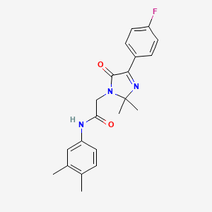 N-(3,4-dimethylphenyl)-2-[4-(4-fluorophenyl)-2,2-dimethyl-5-oxo-2,5-dihydro-1H-imidazol-1-yl]acetamide