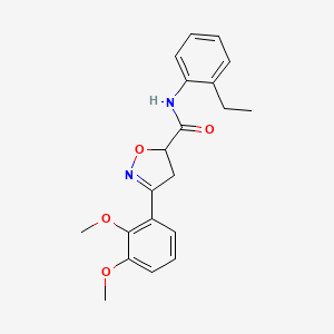 molecular formula C20H22N2O4 B11420951 3-(2,3-dimethoxyphenyl)-N-(2-ethylphenyl)-4,5-dihydro-1,2-oxazole-5-carboxamide 