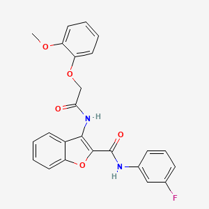 N-(3-fluorophenyl)-3-(2-(2-methoxyphenoxy)acetamido)benzofuran-2-carboxamide