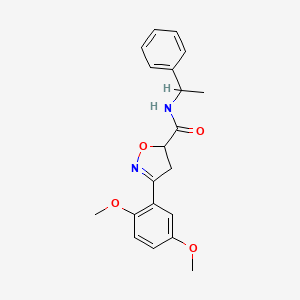 3-(2,5-dimethoxyphenyl)-N-(1-phenylethyl)-4,5-dihydro-1,2-oxazole-5-carboxamide