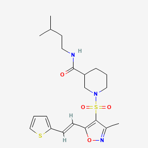 1-({3-Methyl-5-[(1E)-2-(thiophen-2-YL)ethenyl]-1,2-oxazol-4-YL}sulfonyl)-N-(3-methylbutyl)piperidine-3-carboxamide