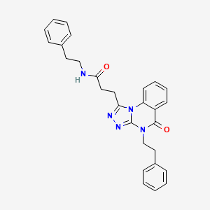 3-[5-oxo-4-(2-phenylethyl)-4H,5H-[1,2,4]triazolo[4,3-a]quinazolin-1-yl]-N-(2-phenylethyl)propanamide