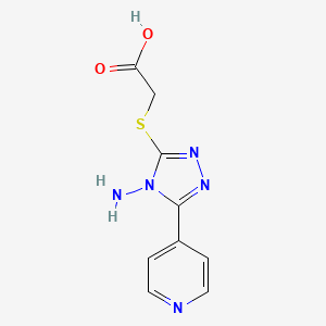 molecular formula C9H9N5O2S B11421030 2-(4-Amino-5-(4-pyridyl)-1,2,4-triazol-3-ylthio)acetic acid 