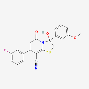 7-(3-fluorophenyl)-3-hydroxy-3-(3-methoxyphenyl)-5-oxo-2,3,6,7-tetrahydro-5H-[1,3]thiazolo[3,2-a]pyridine-8-carbonitrile