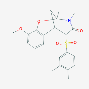 molecular formula C22H25NO5S B11421041 5-((3,4-dimethylphenyl)sulfonyl)-10-methoxy-2,3-dimethyl-5,6-dihydro-2H-2,6-methanobenzo[g][1,3]oxazocin-4(3H)-one 