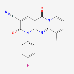 molecular formula C19H11FN4O2 B11421065 7-(4-fluorophenyl)-11-methyl-2,6-dioxo-1,7,9-triazatricyclo[8.4.0.03,8]tetradeca-3(8),4,9,11,13-pentaene-5-carbonitrile 