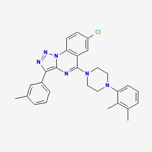 molecular formula C28H27ClN6 B11421071 7-Chloro-5-[4-(2,3-dimethylphenyl)piperazin-1-yl]-3-(3-methylphenyl)[1,2,3]triazolo[1,5-a]quinazoline 