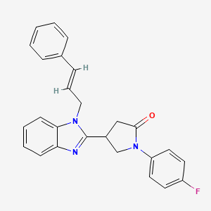 1-(4-fluorophenyl)-4-{1-[(2E)-3-phenylprop-2-en-1-yl]-1H-benzimidazol-2-yl}pyrrolidin-2-one