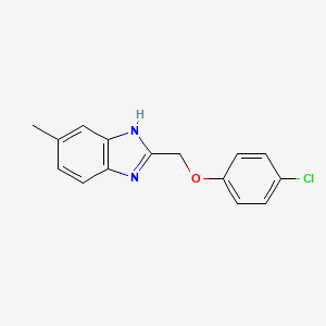 molecular formula C15H13ClN2O B11421101 2-[(4-chlorophenoxy)methyl]-5-methyl-1H-benzimidazole 