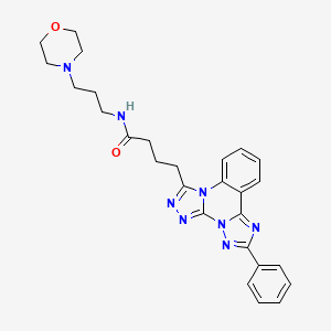 N-(3-morpholin-4-ylpropyl)-4-(9-phenyl-2,4,5,7,8,10-hexazatetracyclo[10.4.0.02,6.07,11]hexadeca-1(16),3,5,8,10,12,14-heptaen-3-yl)butanamide