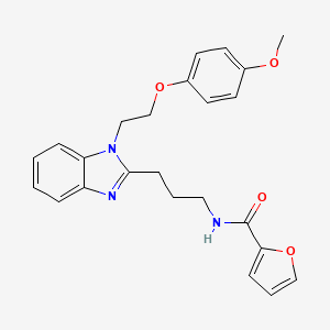 molecular formula C24H25N3O4 B11421127 N-(3-{1-[2-(4-methoxyphenoxy)ethyl]-1H-benzimidazol-2-yl}propyl)furan-2-carboxamide 