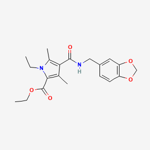 ethyl 4-{[(1,3-benzodioxol-5-ylmethyl)amino]carbonyl}-1-ethyl-3,5-dimethyl-1H-pyrrole-2-carboxylate