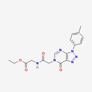 molecular formula C17H18N6O4 B11421174 ethyl 2-(2-(7-oxo-3-(p-tolyl)-3H-[1,2,3]triazolo[4,5-d]pyrimidin-6(7H)-yl)acetamido)acetate 