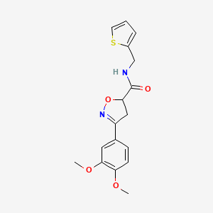 3-(3,4-dimethoxyphenyl)-N-(thiophen-2-ylmethyl)-4,5-dihydro-1,2-oxazole-5-carboxamide