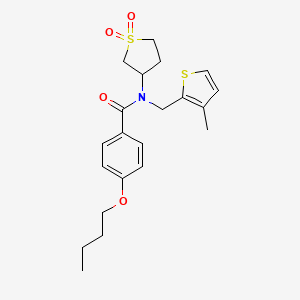 4-butoxy-N-(1,1-dioxidotetrahydrothiophen-3-yl)-N-[(3-methylthiophen-2-yl)methyl]benzamide