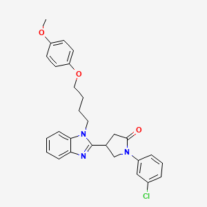 1-(3-chlorophenyl)-4-{1-[4-(4-methoxyphenoxy)butyl]-1H-benzimidazol-2-yl}pyrrolidin-2-one