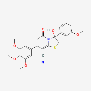 3-hydroxy-3-(3-methoxyphenyl)-5-oxo-7-(3,4,5-trimethoxyphenyl)-2,3,6,7-tetrahydro-5H-[1,3]thiazolo[3,2-a]pyridine-8-carbonitrile